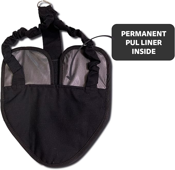 Hen Holster Bird Diaper, Wrap Around - for Hens, Roosters, Ducks, Leak-Proof Design, Comfortable Fleece Strap Bird Harness with Sewn-in Liner, Secure Hook and Loop Closure - XL, Black