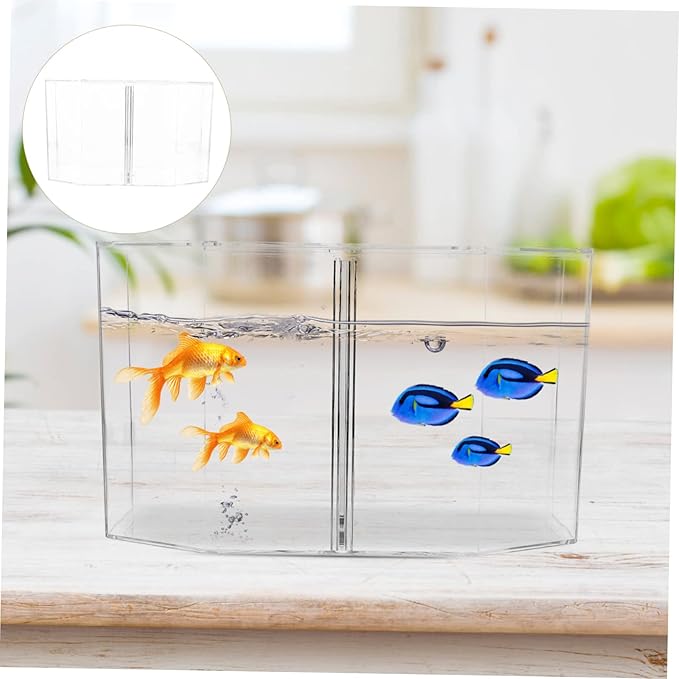 Housoutil Fish Breeding Tank Double Compartment High-Transparency Betta Fish Isolation Container for Safe Fry and Easy Observation Aquarium Hatching Box