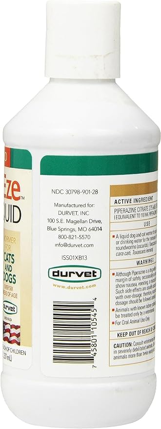 Durvet WormEze Liquid Canine & Feline Antihelmintic, 8 oz (Pack of 2)