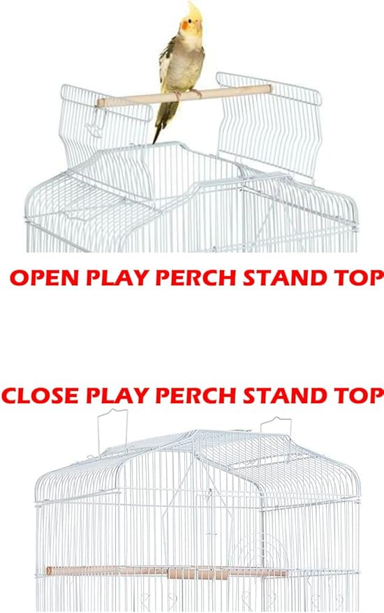 66-Inch Open Top Flight Bird Home Cage for Cockatiel Quaker Parrot Sun Parakeet Green Cheek Conures Finch Budgie Lovebird Parrotlet Canary Finch Pet Bird with Side Nest Doors Removable Rolling Stand