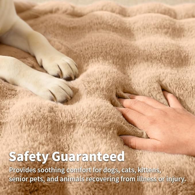 Dog Blanket Self-Warming Throw for Medium & Large Dogs, Dual-Side Sherpa Plush, Thick Crate Bed Cover & Car Seat Mat, Anti-Static Machine Washable No Shrink, 39x30 Inch Coffee