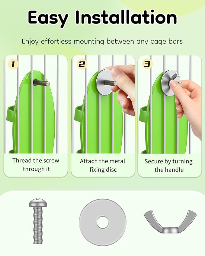 Pawfly 2 Pcs Bird Cuttlebone Holder, Cuttlefish Bone Parrot Feeding Rack, Hanging Bird Feeder with Perch, Plastic Holder for Fruits Vegetables Treats, Feeding Rack for Cockatiels