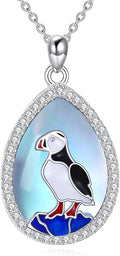 KZX Cat/Dog/Phoenix/Eagle/Whale/Shark/Puffin/Starfish/Chicken/Butterfly/Owl/Bee/Frog/Seahorse Necklace Sterling Silver Animal Pendant Jewelry Gift for Women