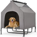 Erinnyees 48" Dog House, 2-in-1 Elevated Dog Bed with Removable Canopy, Waterproof Oxford Fabric, Indoor Outdoor Pet Shelter