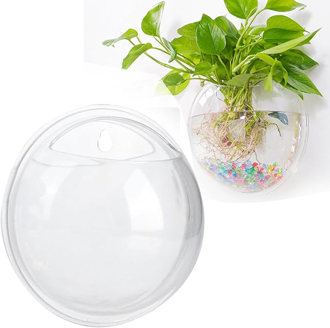 Wall Mount Fish Bowl Acrylic Transparent Hanging Fish Vase Aquarium Plant Pot Bubble Aquarium Home Decoration