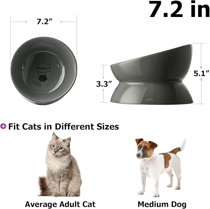 Y YHY Cat Bowls,Grey