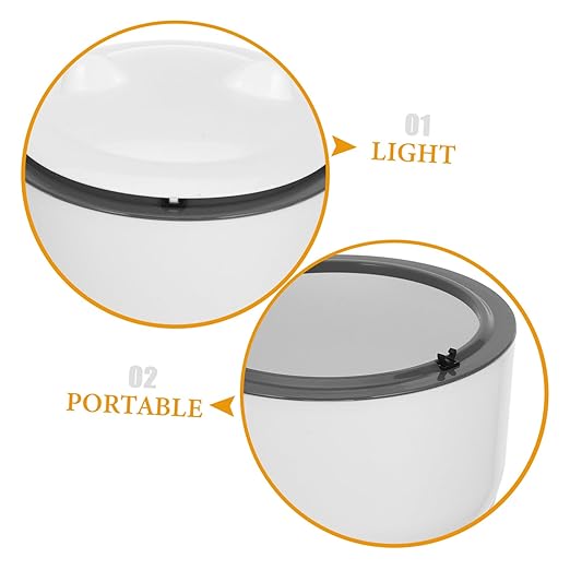 Sosoport Cartoon Style Cat Litter Trash Can Sealed Design One-Button Litter Box Lid Small Desk Waste Bin Pet Storage Container