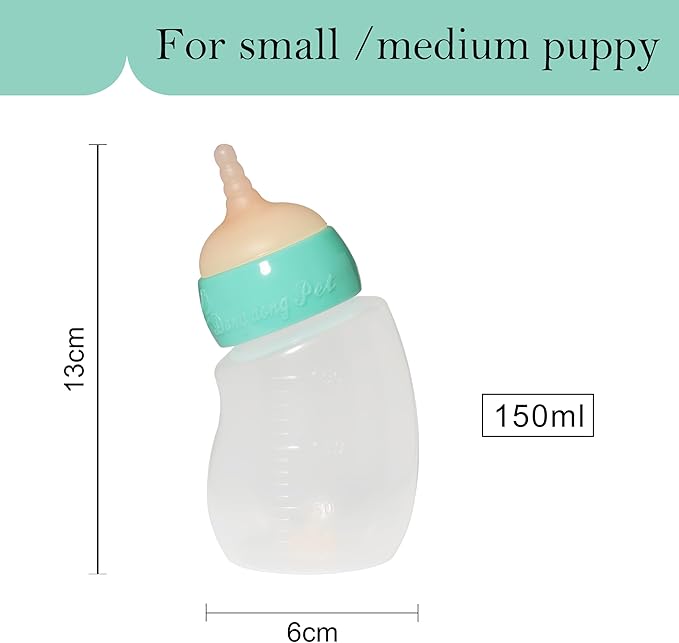 Puppy Bottles,Silicone Feeding Nipple and Syringes for All Breed of Puppies and Other Animals Dongdong pet