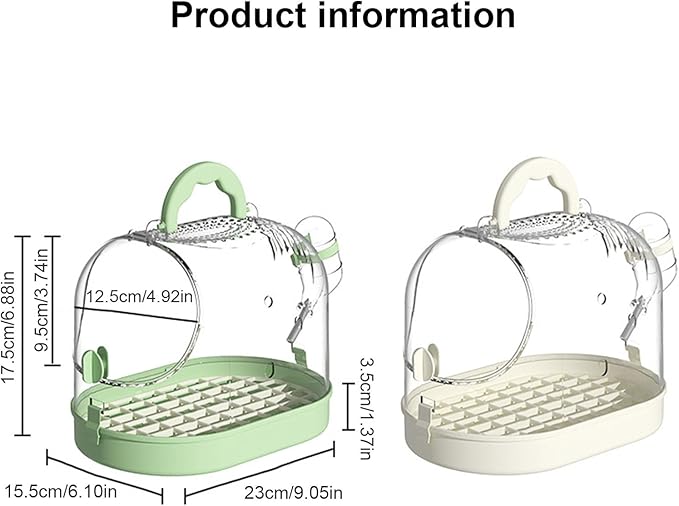 Clear Bird Transport Cage for Travel Outdoor Bird Carriers Cage with Waterer Bottle Safe Parrot Carrying Box Birdcage
