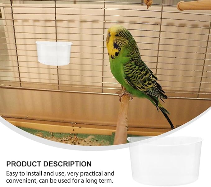 6pcs Pigeon Feeding Bowls with Watering Dish, Large Plastic Bird Cage Cups for Hanging Feeders, Suitable for Pigeon and Rabbit Cage Watering Supplies