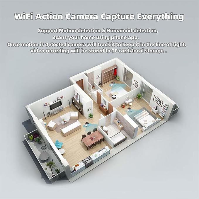 Pet Cameras Indoor with Phone App, 1080p Dual Lens, P 360°/T 90° Rotation Monitoring, 2-Way Talk, Night Vision, Motion Detection, Video Recording (WiFi, 64GB)