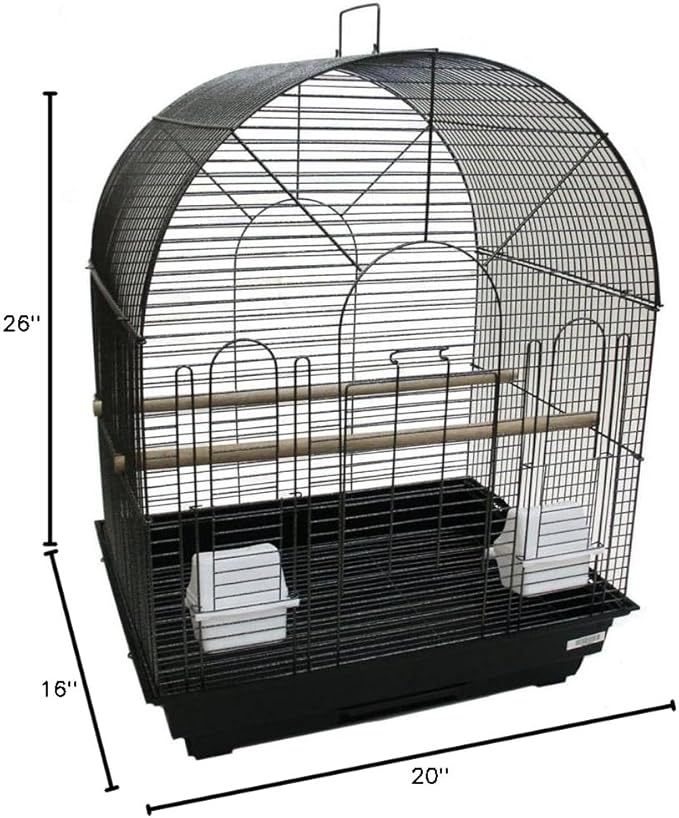 YML 1934 Round Top Small Bird Cage Color: Black