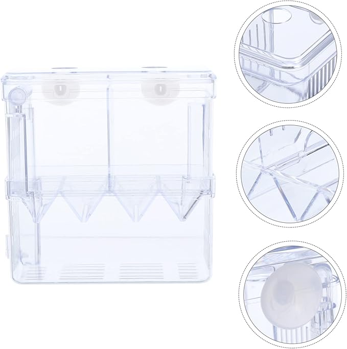 Breeding Tank Transparent Aquarium Box Cup Isolation Hatchery for Fish for Betta Guppy Fish Survival Water Cracks Easy Installation Observation