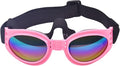 Dog Goggles Dog Sunglasses Adjustable Strap for Waterproof Windproof UV Protection Sunglasses for Pet, for Go Out Travel Skiing Swim (Pink)