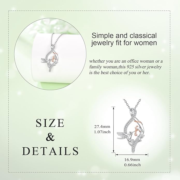 KZX Cat/Dog/Phoenix/Eagle/Whale/Shark/Puffin/Starfish/Chicken/Butterfly/Owl/Bee/Frog/Seahorse Necklace Sterling Silver Animal Pendant Jewelry Gift for Women