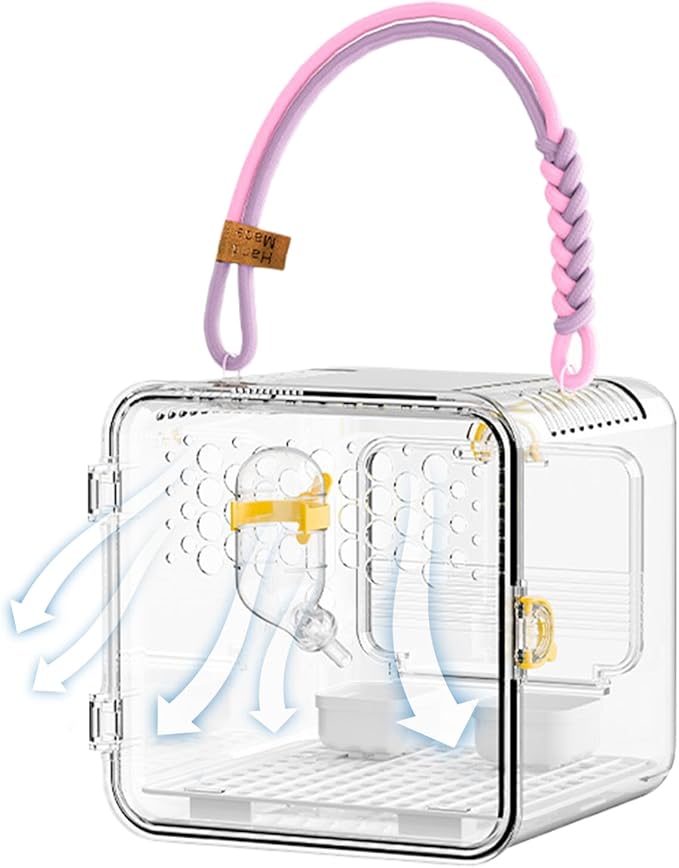 Bird Carrier - Transparent Portable Breathable Cage, Lightweight Travel Pet Backpack, Clear Viewing Comfort Design | Parakeets Conures Canaries Budgies for Parakeets Conures Canaries Budgies