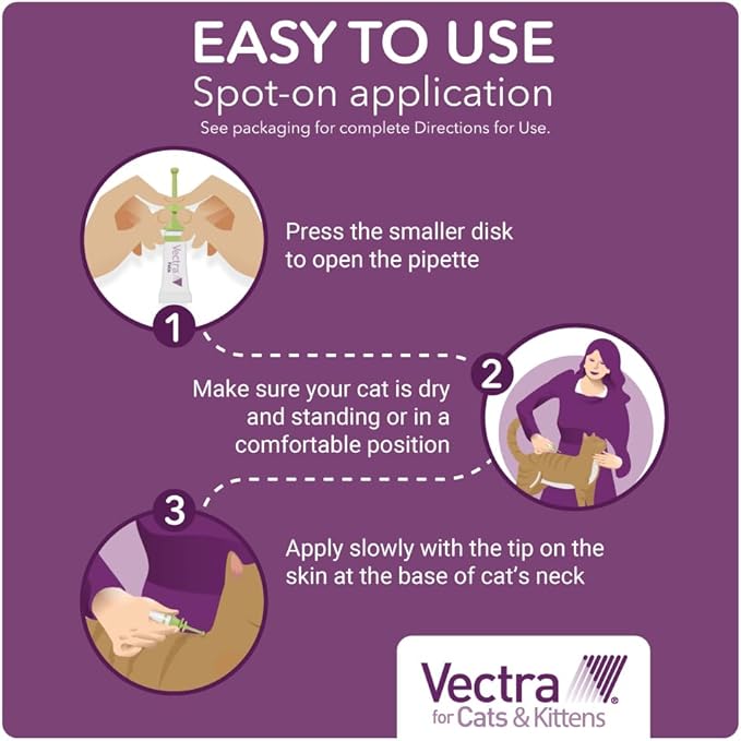 Vectra for Cats & Kittens Flea Treatment & Prevention for Small Cats (2-9 lbs.) 6-Month Supply