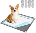 Pee Pad Holder, Dog Potty Tray for 24" x 24" Training Pads, Silicone Non-Slip Pee Mat Potty, No Spill Raise Lip High Edge Puppy Pad Tray with 4 Holder Clamps for Dog Training Home Floor Protection