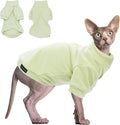 Sphynx Cat Clothes Hairless Cat Sweater Shirt Soft Warm Long Sleeves Pullover Pet Clothes Pajamas Dog Cloth for Small Dogs Kitten Clothes Pet Sweaters (Light Green, M)