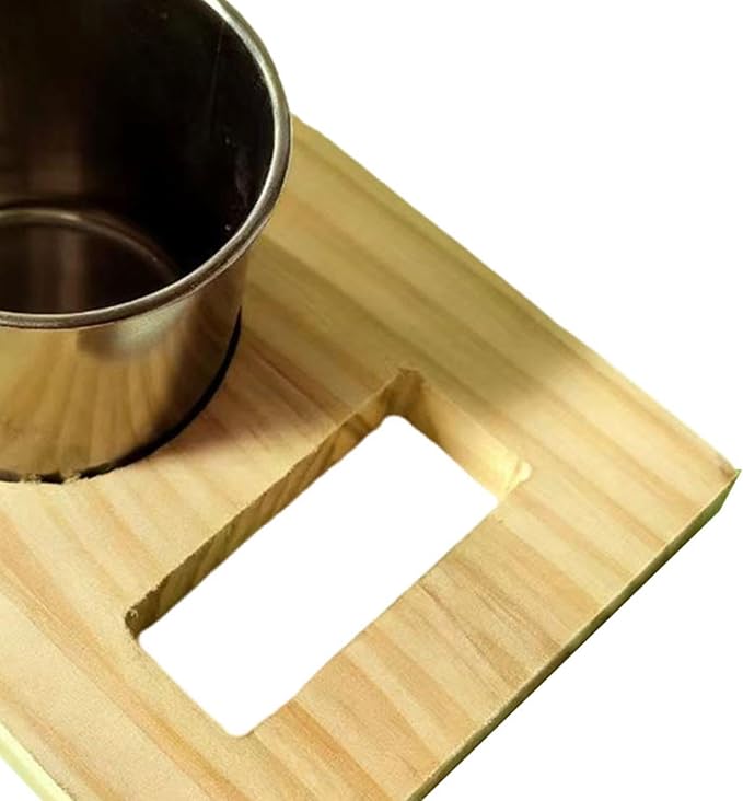 Bird Perch Feeding Cup,Hanging Feeder, Watering Supplies, Birdcage Bowl, Parrot Wood Perch Stand Toy, Single Cup