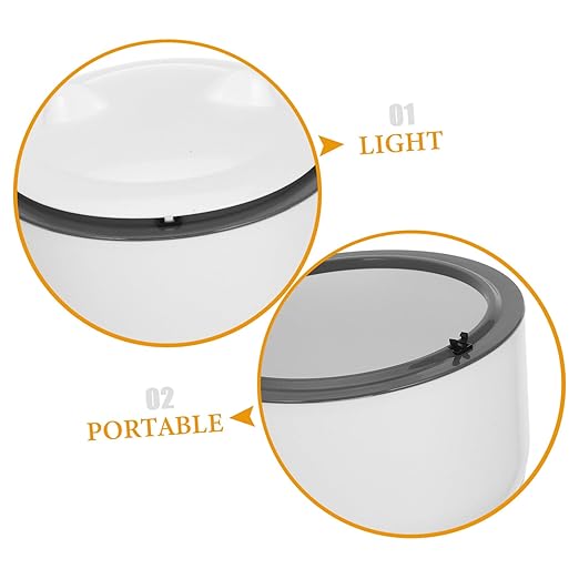 Totority 1set Enclosed Cat Litter Waste Container Sealed Lid and Trash Bags Convenient One-Button Small Trash Can for Pet Litter Storage Gray
