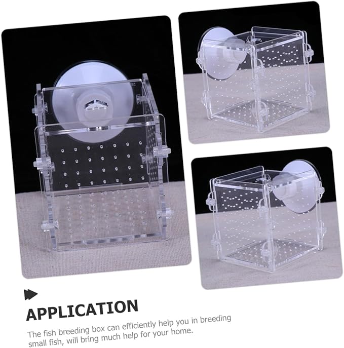 Acrylic Aquarium Fish Breeding Box Isolation Tank 8x8x8.8cm Fish Nursery Case for Aquarium Separation