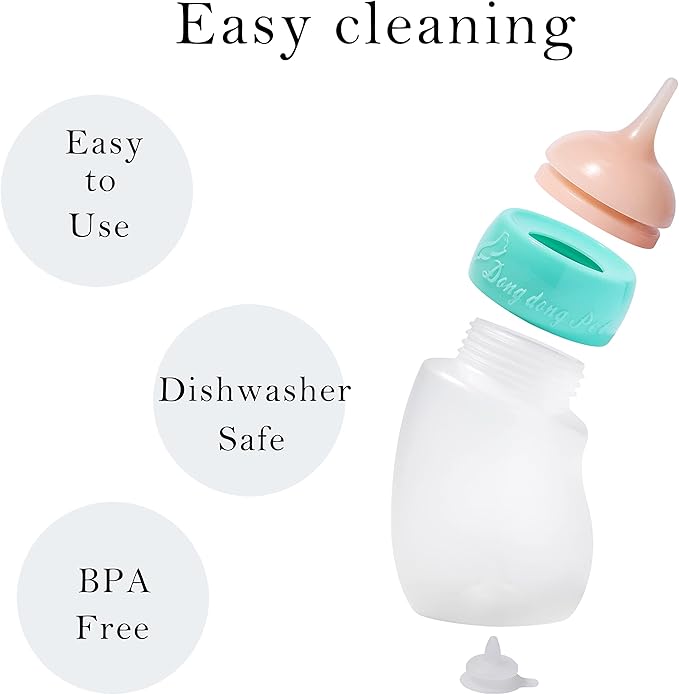 Puppy Feeder Bottle, Silicone Feeding Nipple and Syringes for All Breed of Puppies and Other Animals Dongdong pet