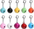 Amabro Pet Bells for Collar, 10 PCS Round Bells with Loud Crisp Sound, Multicolor Cat Dog Collar Charm Pendant Accessories for Christmas Decoration