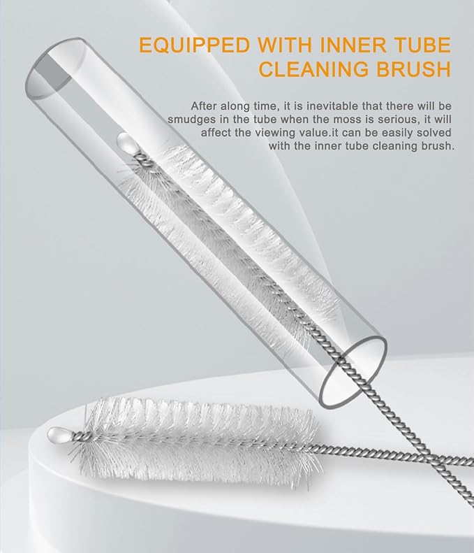 KINGYEENUO Shrimp Feeding Tube and Dish Set, Aquarium Feeder Tube Clear Shrimp Feeder, Fish Tank Feeding Supplies with Feeding Ring Cleaning Brush for Fish Tank Aquarium