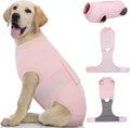 Kuoser Dog Recovery Suit for Dogs After Surgery, Soft Dog Surgical Onesie for Female Male Dogs Spay Neuter, Anti-Licking Pet Bodysuit for Abdominal Wounds, Skin Disease, E-Collar Alternative, Pink M