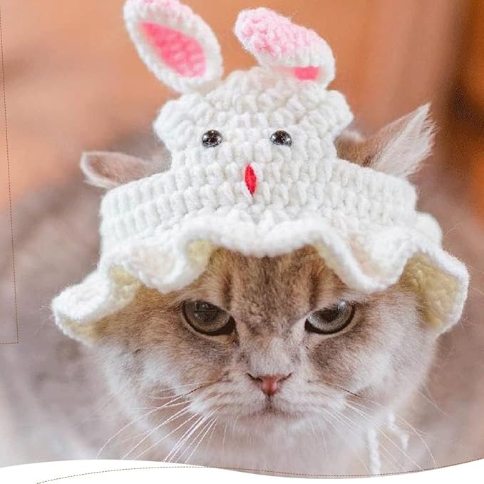 Cat Hat for Cats, Pet Cute Halloween Christmas Party Costume Accessories Headwear Comfortable for Puppy Cat Kitten Pet Puppies 11-14" Pet Hat (White)