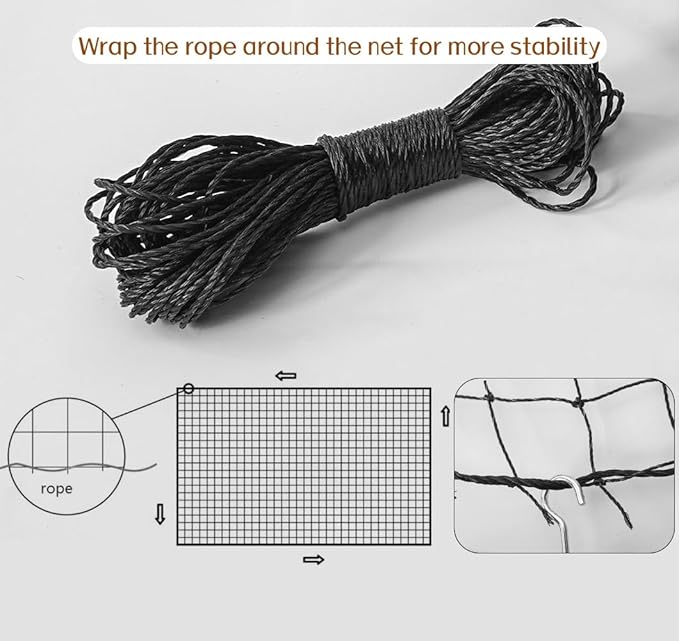 Cat Balcony Net, Steel Wire Reinforced, Anti-Fall Fence, Safety Net, Extra Strong (10 X 26 Ft)