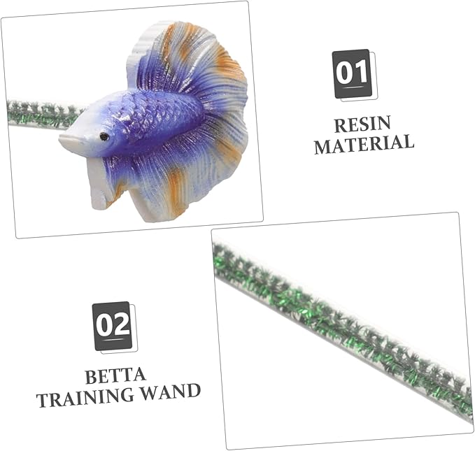 DOITOOL Fish Training Interactive Betta Fish Training Stick Betta Health Agility Fun Exercise Rod for Aquarium Engaging Decorative Toy