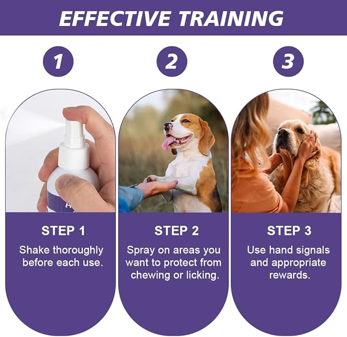 AOMIG Bitter Apple Spray for Dogs to Stop Chewing Licking, No Chew Spray for Dogs, Alcohol-Free Dog Deterrent Sprays to Anti-Chew Furniture Shoes, Indoor & Outdoor Safe Effective Training Aid, 200ml