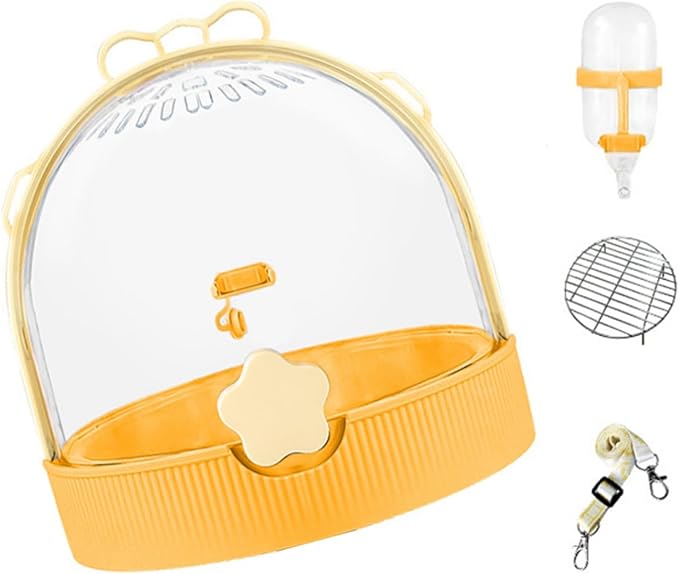 Breathable Outdoor Bird Carrier with Detachable Floor Grids Spacious Interior & Attached Water Bottle Ventilated Bird House for Travel