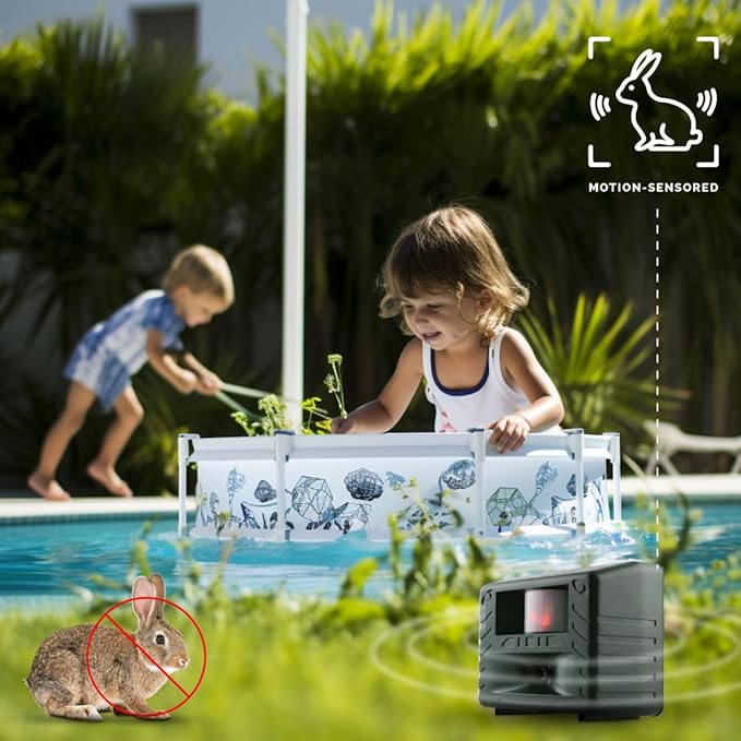 Bird-X Yard Gard, Electronic and Ultrasonic Animal Stopper Device with Motion-Sensor, Easy to Install, Covers up to 4,000 sq. ft., 15-25 kHz Frequency, 6.75" x 5.5" x 3.5"