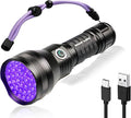 Rechargeable UV Flashlight, 51 LED 395nm Black Light, Ultraviolet Lite UV Light, Pet Urine Detector for Dog/Cat Urine, Dry Stains, Bed Bug, Resin Curing, Scorpions, Dry Pet Stains