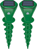 Mole Repellent Solar Powered Ultrasonic,Deer Repellent Devices,Gopher Trap Groundhog Repeller,Sonic Spikes Get Rid of All Pests Vole, Chipmunk,Cat,Skunk,Snake,Mole Trap for Lawn, Garden Yard (2P)