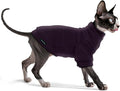 Fleece Sphynx Cat Clothes Soft Hairless Cat Clothes Pullover Cat Sweater for Chihuahua All Season Light and Warm Kitten Cloth Only Puppy Clothes Small Dog Sweater (Dark Purple, S)
