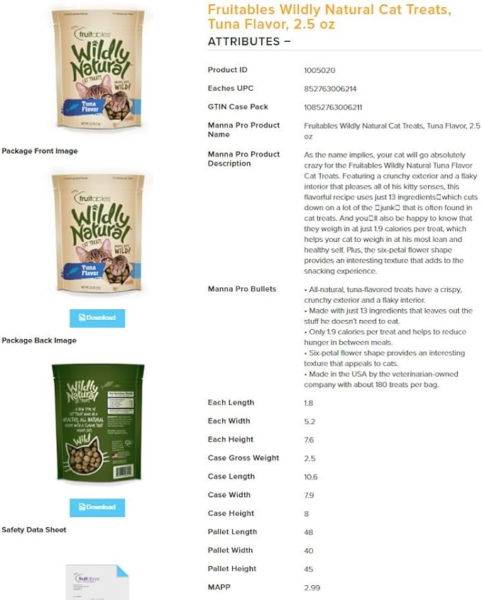 Wildly Natural Cat Treats, Tuna Flavor, 2.5 oz