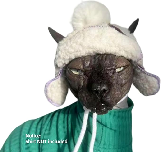 Cat Hats for Cats Only, Warm Cat‘s Beret Hat with Ear Holes, Pilot Cap Tiny Pets Party Costume, Cat Headwear Mini Hat SnugFit Sliding Toggles for Best Fit (Light Violet, Small (4-9.9 lbs))