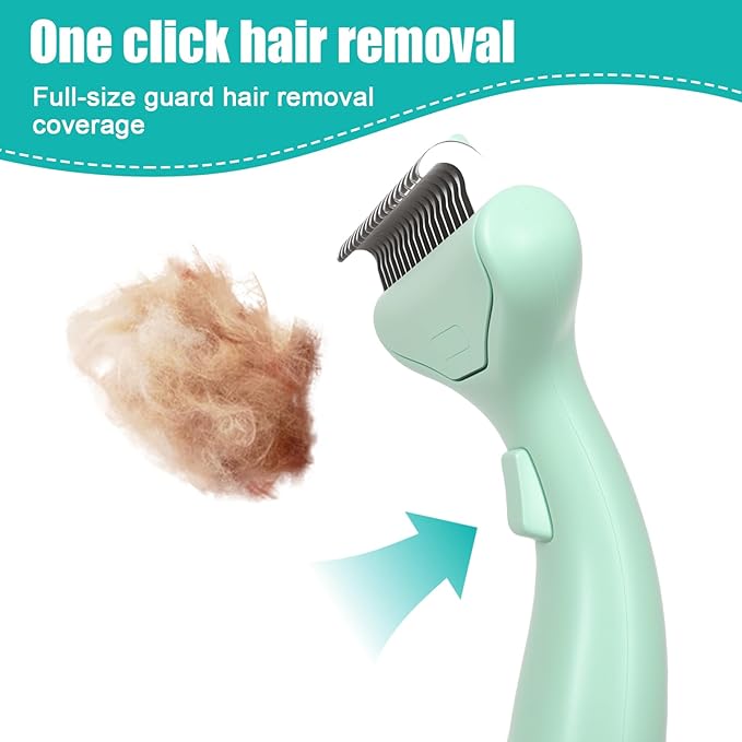 Dog & Cat Brush, Deshedding Brush with Easy Release Button, Premium Grooming Tool for Shed Control & Undercoat Removal, Ideal for Long/Short Haired Pets (Mint Green)