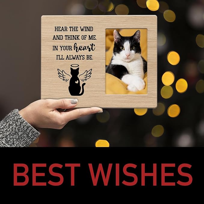 IAXIC Pet Memorial Gifts for Cats, Cat Loss Of Cat, Sympathy Gift Picture Frame, Gifts, Remembrance Photo Frame Desk Shelf Table Top Decor