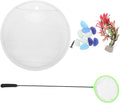 GANAZONO Wall Mounted Acrylic Fish Tank and Planter Bowl 9-inch Hanging Aquarium for Betta Fish with Hydroponic Plant Holder, Modern Wall Decor for Home and Office