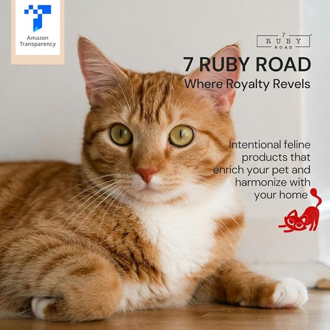7 Ruby Road Anti Whisker Fatigue Cat Bowl, Set of 2 - Wide Food Bowls, Wet and Dry Shallow Food Dish, Small Cat Dishes for Indoor Cats, Cute Kitten Bowls Whisker Friendly & Relief, Non-Slip Plates