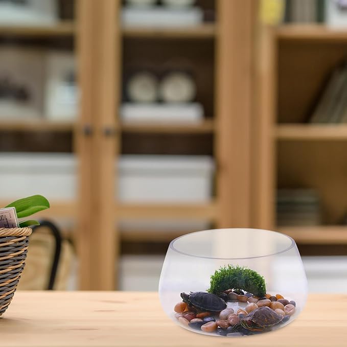 BESPORTBLE Thickened Round Glass Turtle Bowl Fish Tank 20l Simple Hydroponic Plant Aquarium Terrarium for Home Desktop Aquatic Pets
