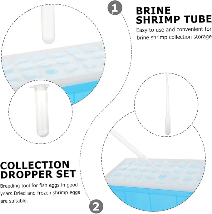 BESPORTBLE 32pcs Shrimp Hatchery Tool with Droppers and Collecting Box for Hatching Fry and Shrimp Easy to Use and Clean Safe for Fish Breeding Convenient Storage
