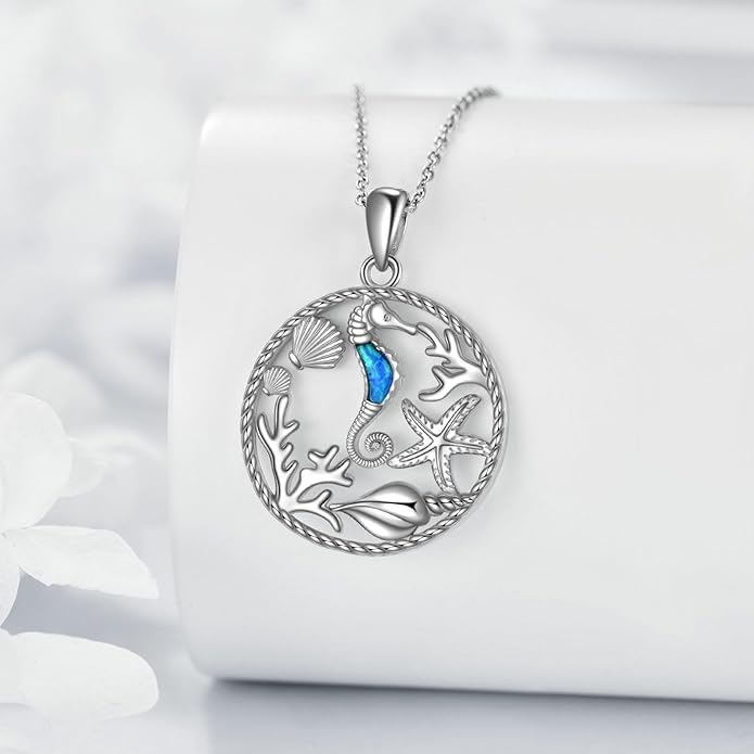 KZX Cat/Dog/Phoenix/Eagle/Whale/Shark/Puffin/Starfish/Chicken/Butterfly/Owl/Bee/Frog/Seahorse Necklace Sterling Silver Animal Pendant Jewelry Gift for Women