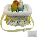 2 in 1 Warm Bird Carrier Bag, Bird Hammock Bed for Cage, Winter Travel Bag, Portable Parrot Outing Bag for Lovebird, Budgie, Conure, Quaker, Small Medium Birds (Yellow,Small)