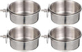 Yardwe Parrot Feed Cup Stainless Steel Bird Feeder 4.92X3.93X3.54In Bird Food Bowl Cage Accessory for Parakeet Cockatiel Conure Budgie
